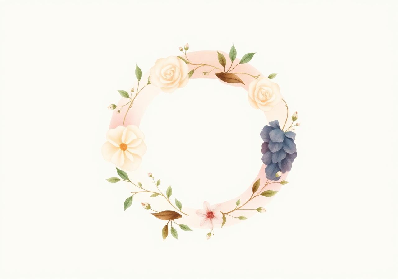 A delicate floral wreath suggesting the seasonal circle of daily and yearly rhythms.